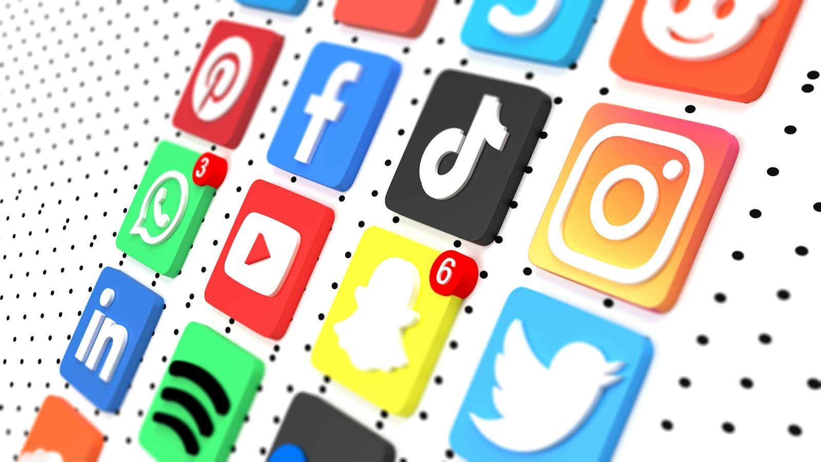 Icons of popular social media apps side by side